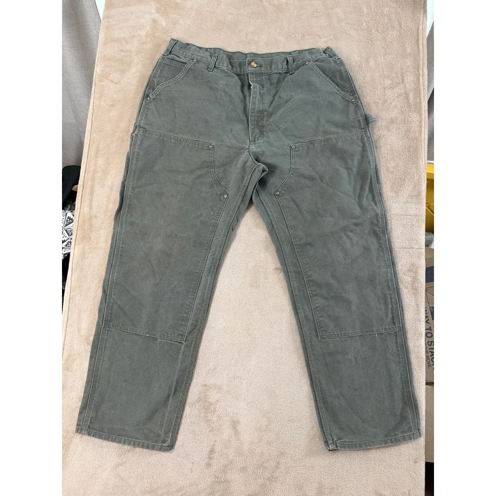 Vintage Carhartt B01 MOS Double Front Work Pants Mens Size 40x32 Moss Green